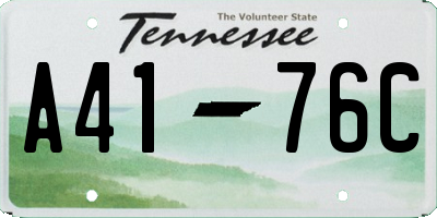 TN license plate A4176C