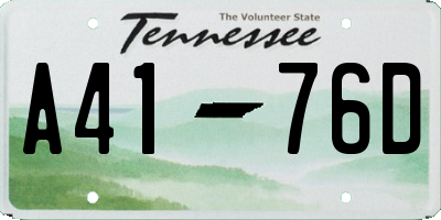 TN license plate A4176D