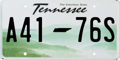 TN license plate A4176S