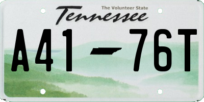 TN license plate A4176T
