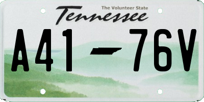 TN license plate A4176V