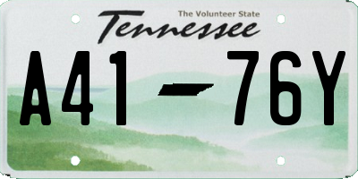 TN license plate A4176Y
