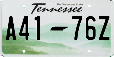 TN license plate A4176Z