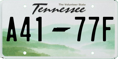TN license plate A4177F