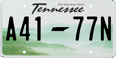 TN license plate A4177N