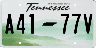 TN license plate A4177V