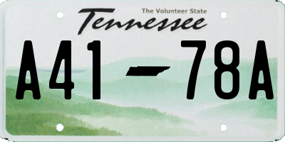 TN license plate A4178A