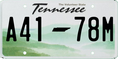 TN license plate A4178M