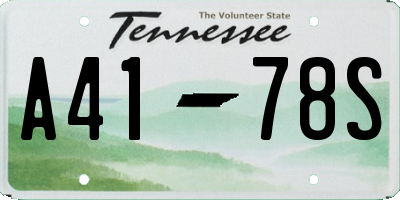TN license plate A4178S