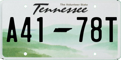 TN license plate A4178T