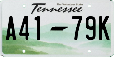 TN license plate A4179K