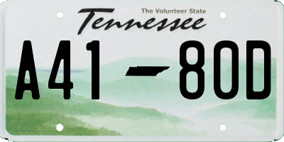 TN license plate A4180D