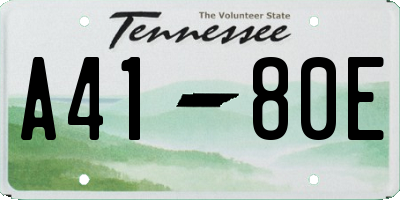 TN license plate A4180E