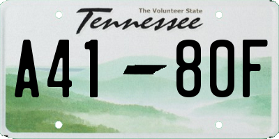 TN license plate A4180F