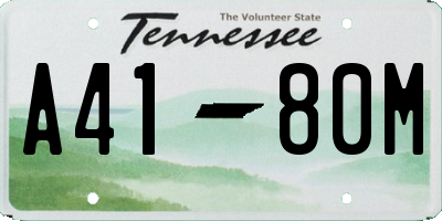 TN license plate A4180M