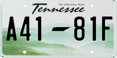 TN license plate A4181F
