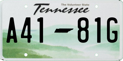 TN license plate A4181G