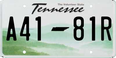 TN license plate A4181R