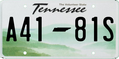 TN license plate A4181S