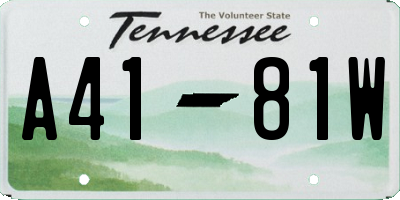 TN license plate A4181W