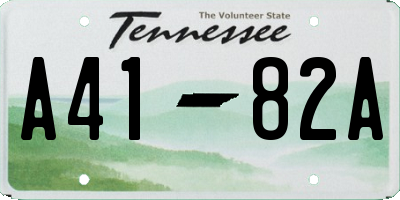 TN license plate A4182A