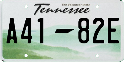 TN license plate A4182E