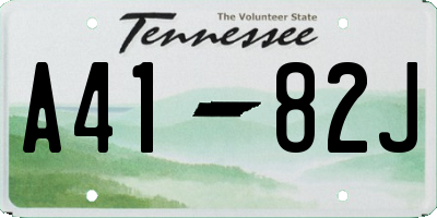 TN license plate A4182J