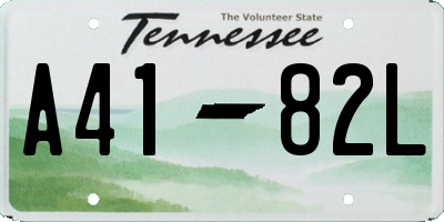 TN license plate A4182L