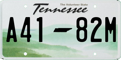 TN license plate A4182M