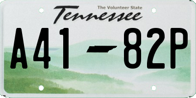 TN license plate A4182P