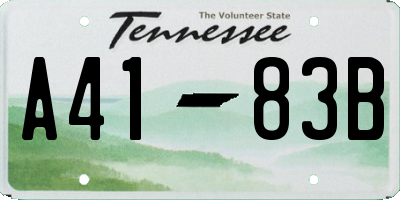 TN license plate A4183B