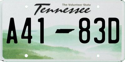 TN license plate A4183D