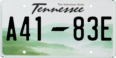 TN license plate A4183E