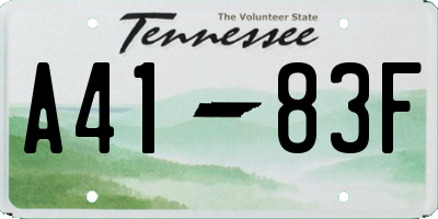 TN license plate A4183F
