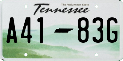 TN license plate A4183G