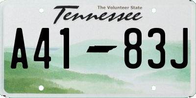 TN license plate A4183J