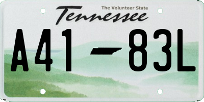 TN license plate A4183L