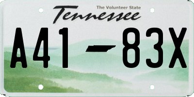 TN license plate A4183X