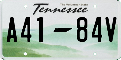 TN license plate A4184V