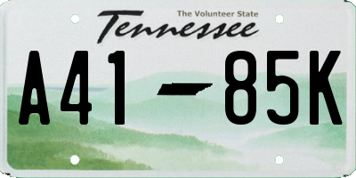 TN license plate A4185K