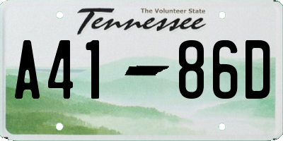 TN license plate A4186D
