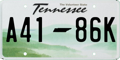 TN license plate A4186K