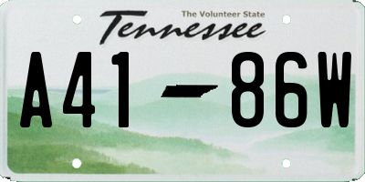 TN license plate A4186W
