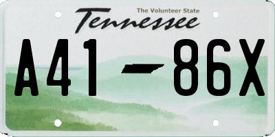 TN license plate A4186X