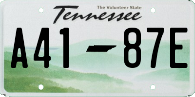 TN license plate A4187E