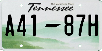 TN license plate A4187H