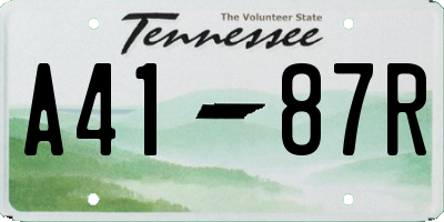 TN license plate A4187R