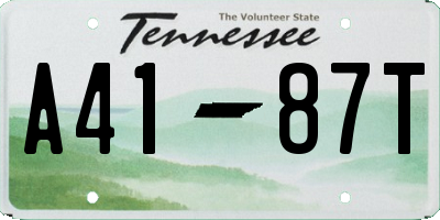 TN license plate A4187T