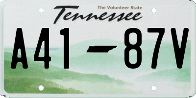 TN license plate A4187V