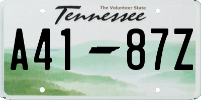 TN license plate A4187Z